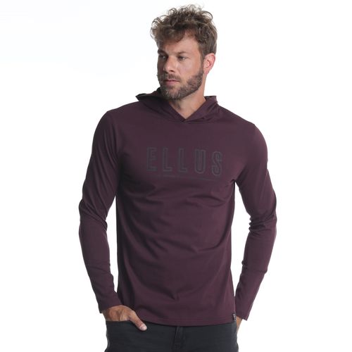 Polera Hombre Manga Larga Capucha + Print Brazo