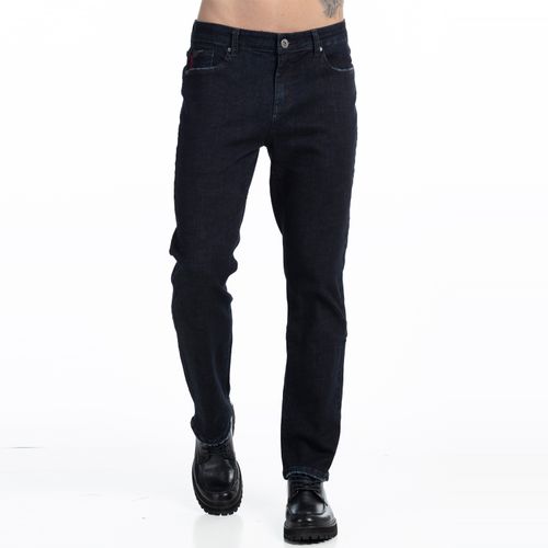 Jeans Hombre Straight Tiro Medio azul raw