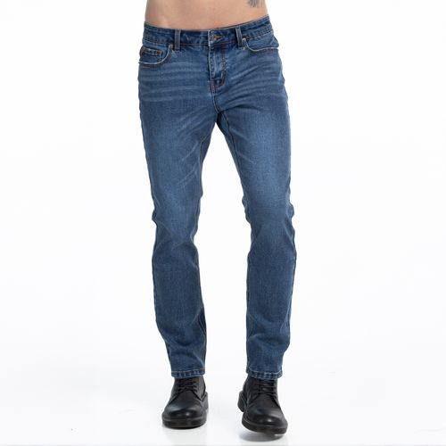 Jeans Hombre Montana Slim Tiro Medio azul medio