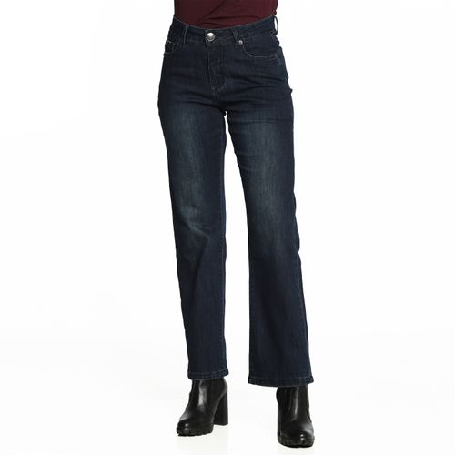 Jeans Mujer Relaxed Tiro Alto azul oscuro