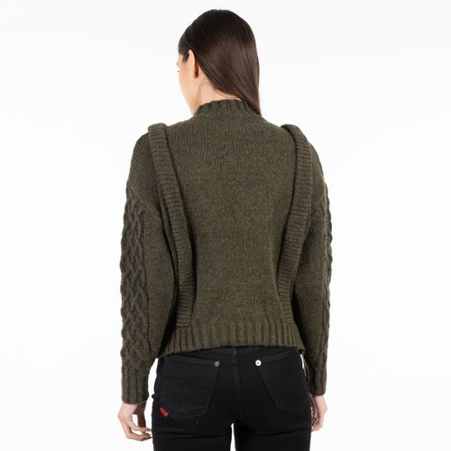 Tejido Mujer Cable Shoulder Pads Effect