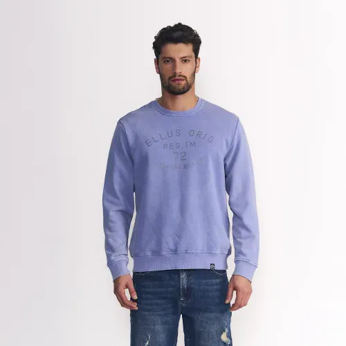 Polerón Hombre Cuello Redondo Terry Pigment Dye Blue