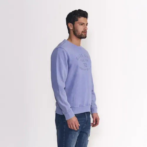 Polerón Hombre Cuello Redondo Terry Pigment Dye Blue