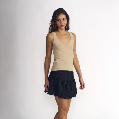 Polera Mujer S/M Rectilinea V Neck