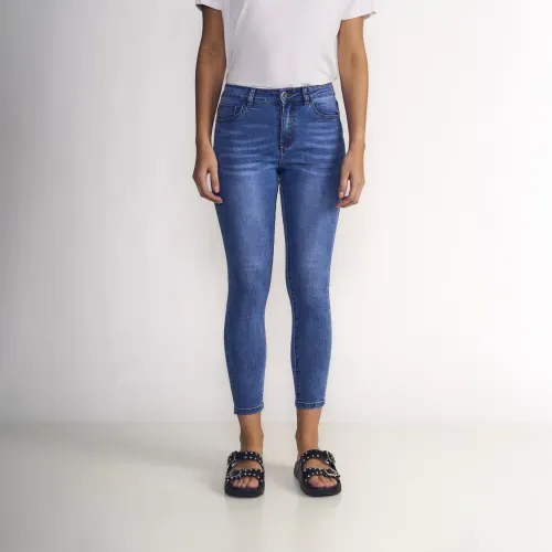 Jean Mujer Gisele Tiro Alto Light Medium Blue