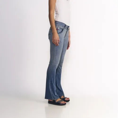 Jeans Mujer New Polly Tiro Bajo Azul Degrade