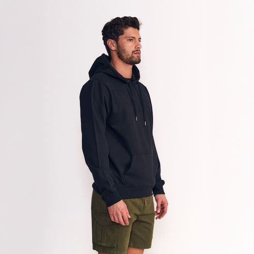 Polerón Hoodie Light Fleece Black