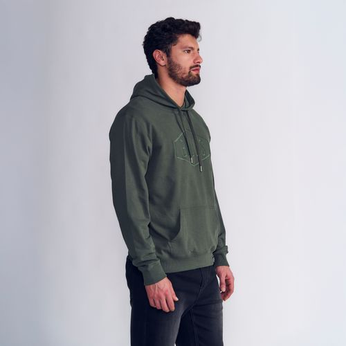 Polerón Hoodie Light Fleece Verde Militar