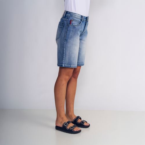 Long Short Mujer Light Blue Emboss