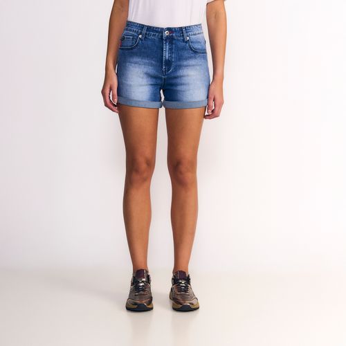 Short Mujer Recta Basta Turn Up Med-Light Blue