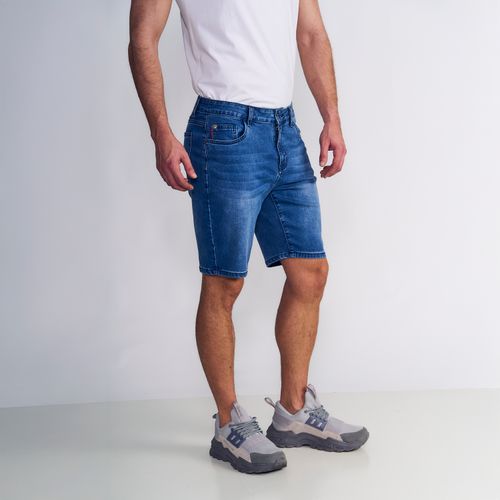 Short Denim Hombre Bob Tiro Alto Med Blue