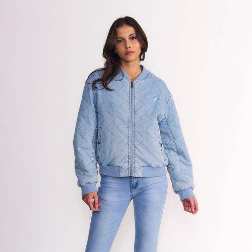 Chaqueta Mujer Bomber Wave Quilt Light Blue