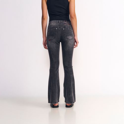Jeans Mujer New Polly Tiro Bajo Gris