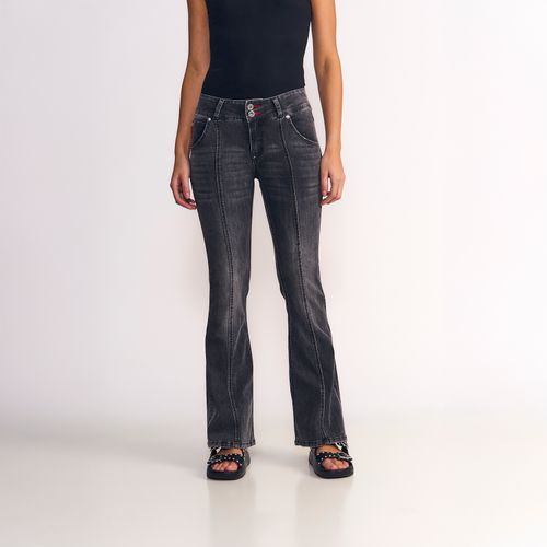 Jeans Mujer New Polly Tiro Bajo Gris