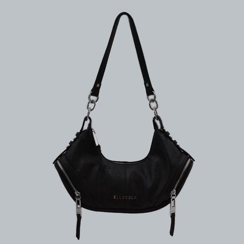 Cartera estilo riñonera, cierres laterales