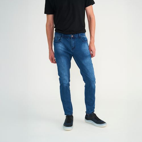 Jeans Skinny Dark Blue Five Pockets Basic