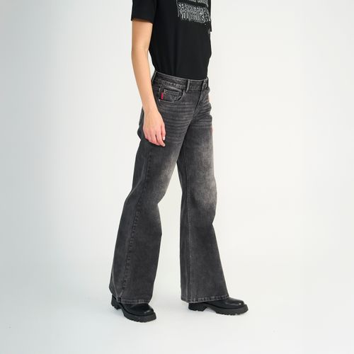 Jeans Ellus Mujer Patte D'Eph Tiro Medio Gris Ring