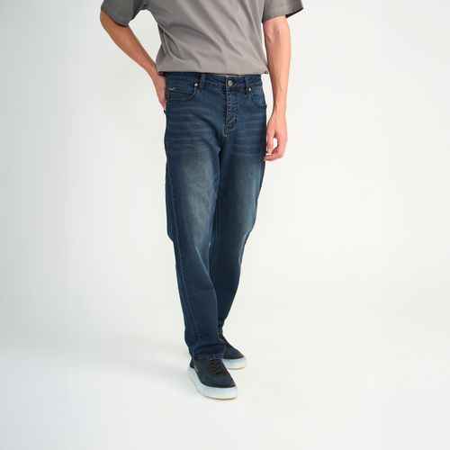 Jeans Ellus Hombre Relaxed Azul Oscuro Oxidado Jogger
