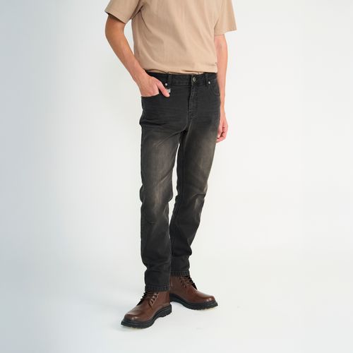 Jeans Ellus Hombre Slim Bordado Negro Oil Ring