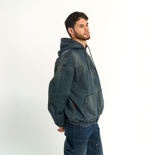 Chaqueta Ellus Hombre Capucha Jogger Denim Oxidado