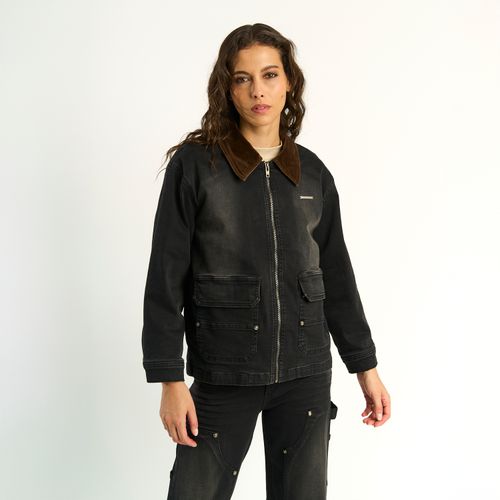 Chaqueta Denim Ellus Mujer Black Oil