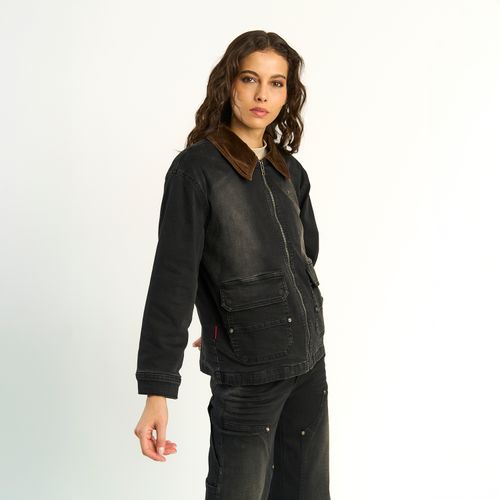 Chaqueta Denim Ellus Mujer Black Oil