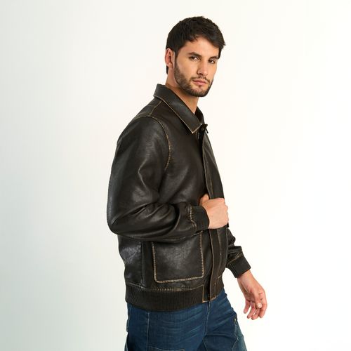 Chaqueta Ellus Hombre Camisera Bomber Café