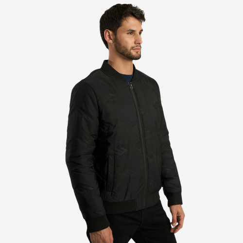 Parka Ellus Hombre Bomber Logomania Negro