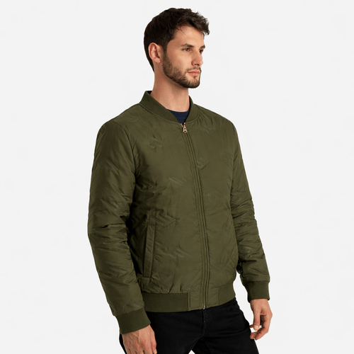 Parka Ellus Hombre Bomber Logomania Verde Militar
