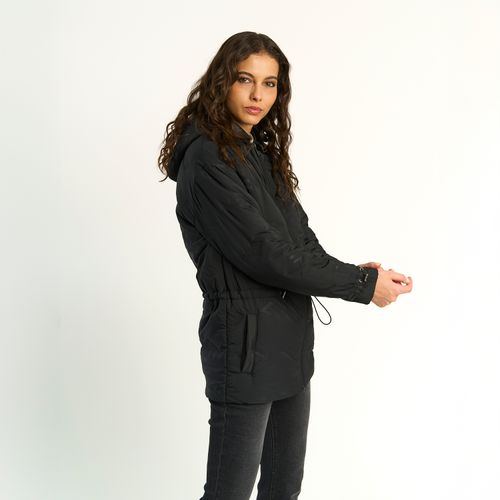 Parka Ellus Mujer Logomania Liviana Repelente al Agua Negro