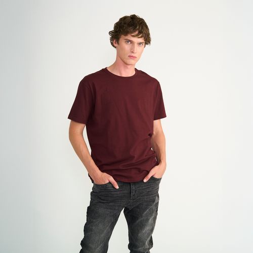 Polera Ellus Hombre Básica Logo Bordado Burdeo