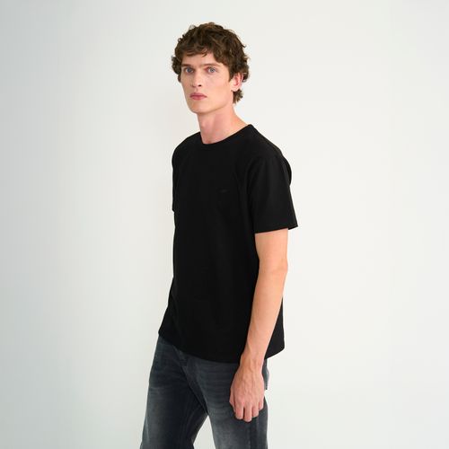 Polera Ellus Hombre Básica Logo Bordado Negro