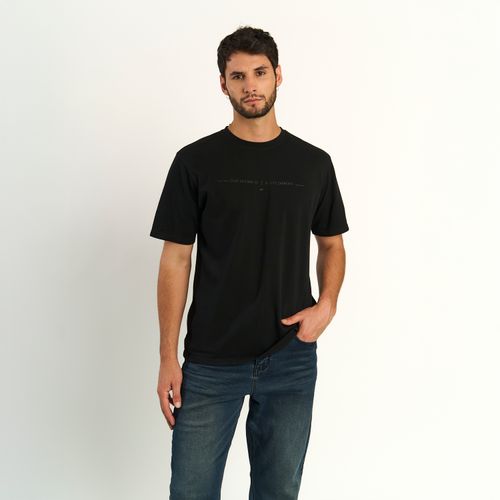Polera  Ellus Hombre Pique Manga Corta Regular Fit Negro