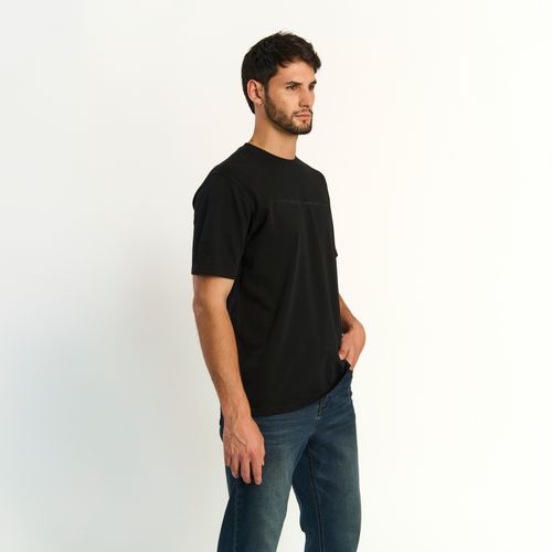 Polera  Ellus Hombre Pique Manga Corta Regular Fit Negro