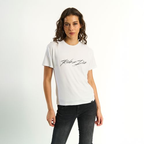 Polera Ellus Mujer Manga Corta Loose Fit Rock Dna Blanco