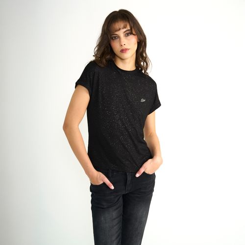 Polera Ellus Mujer Manga Corta Negra Rock Dna Negro