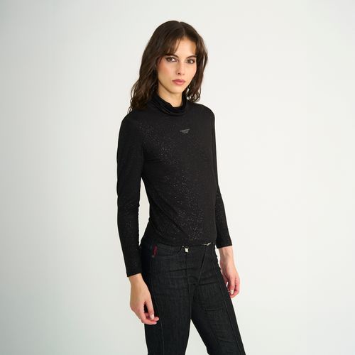 Polera Ellus Mujer Rock Dna Glitter Negro