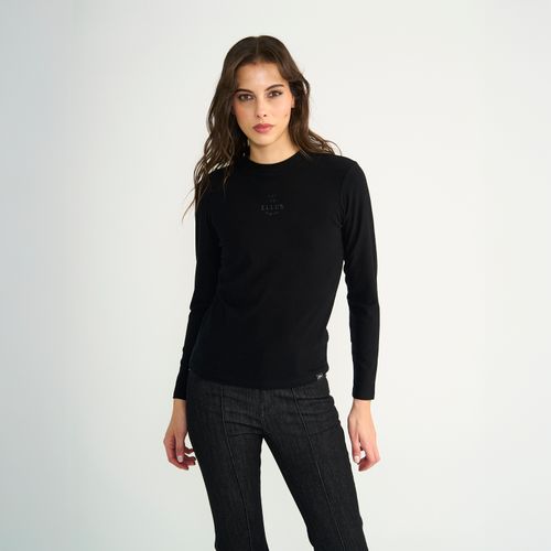 Polera Ellus Mujer Manga Larga Timeless Medio Cuello Negro