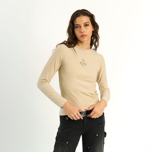Polera Ellus Mujer Manga Larga Timeless Medio Cuello Beige