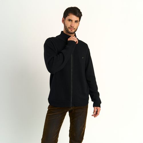 Cardigan Ellus Hombre Full Zipper Negro