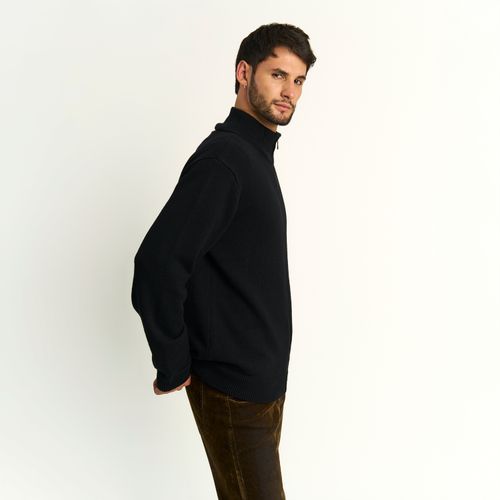 Cardigan Ellus Hombre Full Zipper Negro