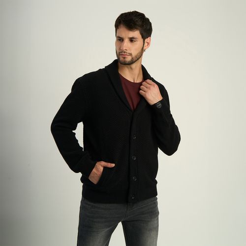 Cardigan Ellus Hombre Botones Negro