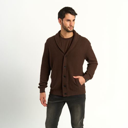 Cardigan Ellus Hombre Botones Café