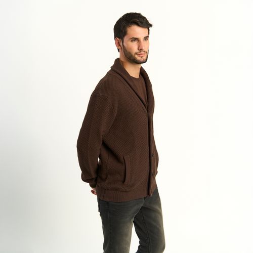 Cardigan Ellus Hombre Botones Café