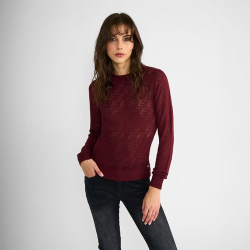 Sweater Ellus Mujer Cuello Redondo Timeless Burdeo