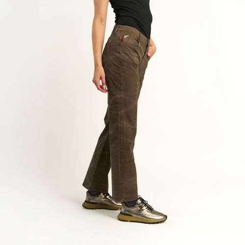 Pantalon Ellus Mujer Carpintero Recta Cafe