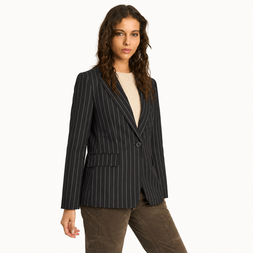 Blazer Oversize Single Breasted Stripes Negro