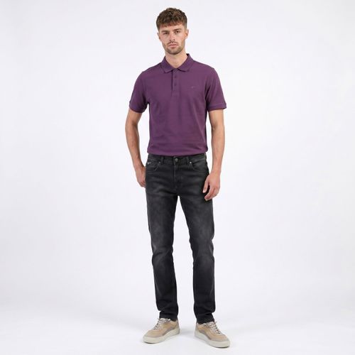 Jeans Hombre Straight Black Grey Emboss Bolsillo