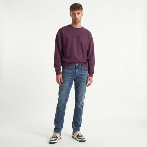 Jeans Hombre Slim Blue Grey Emboss Bolsillo