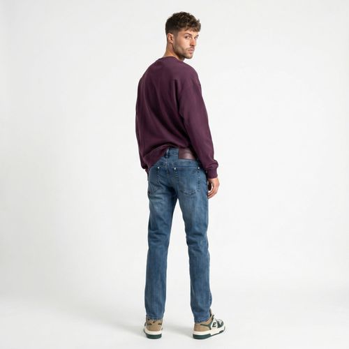 Jeans Hombre Slim Blue Grey Emboss Bolsillo